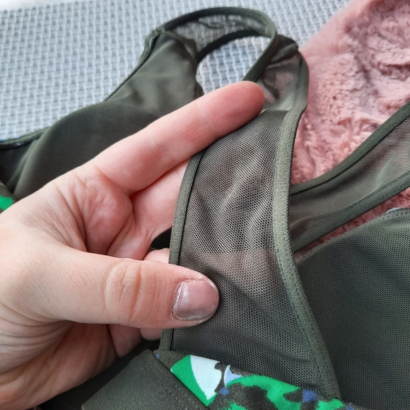 Aerie Offline American Eagle Camo Leopard Print Padded Sports Bra Cross Back XS - Picture 6 of 10